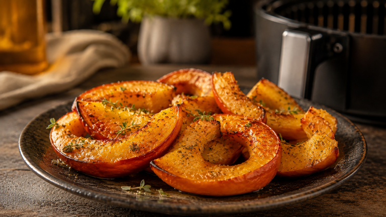 Potimarron à l’airfryer : temps de cuisson (en cubes, entier)