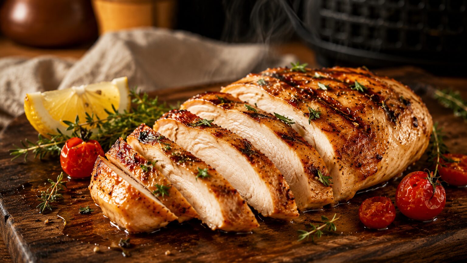 Blanc de poulet doré et juteux à l'airfryer