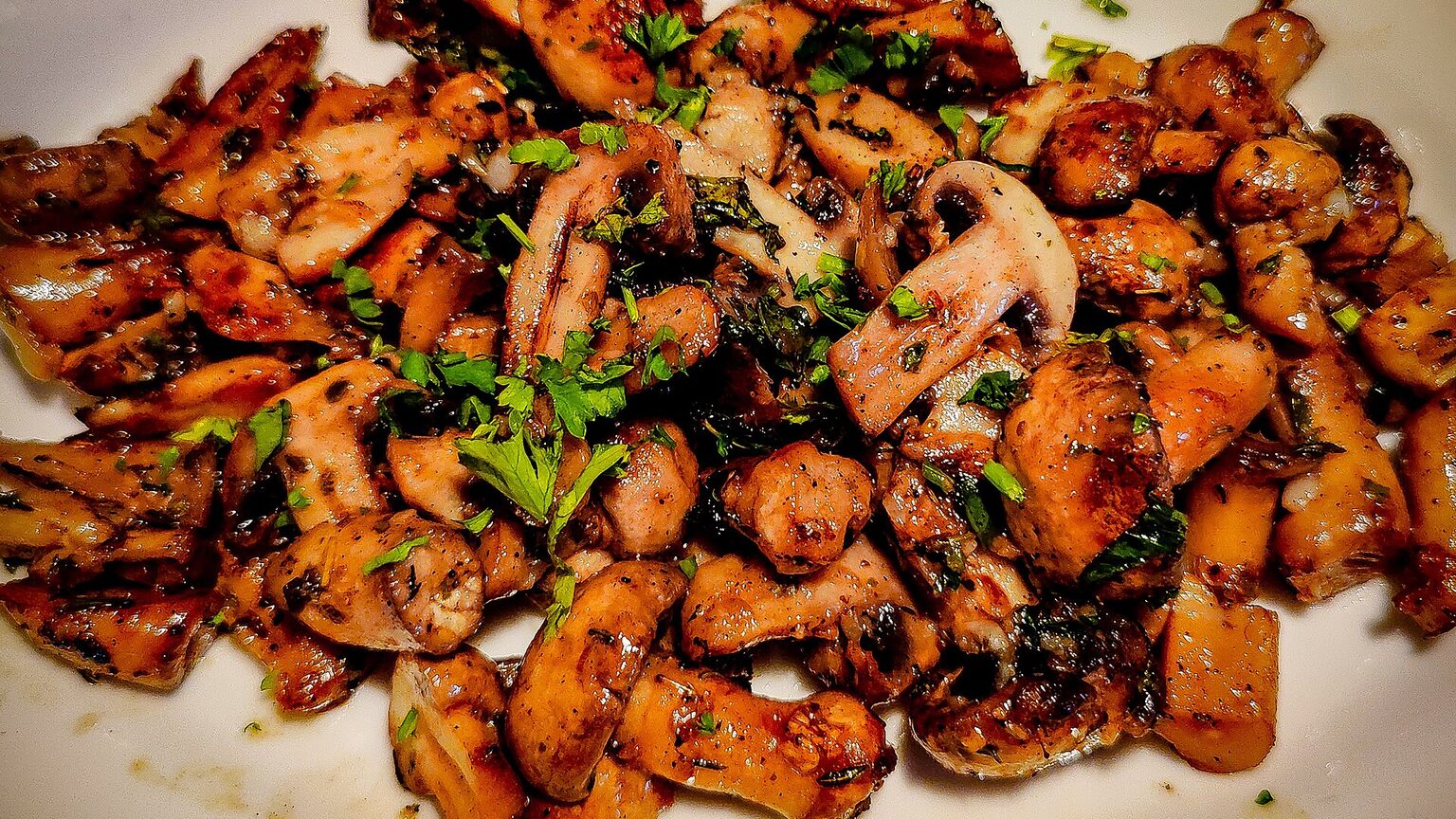 Champignons dorés et farcis à l'airfryer
