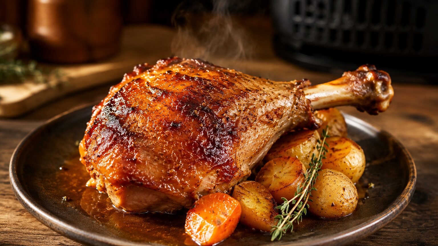 Cuisse de dinde rôtie et dorée à l'airfryer